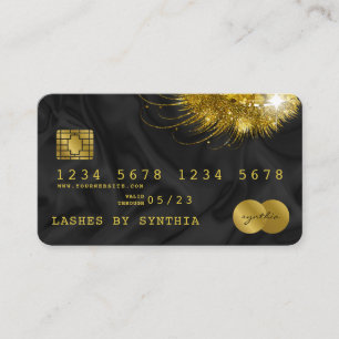 Lashes Credit Card Styled Black Silk Gold