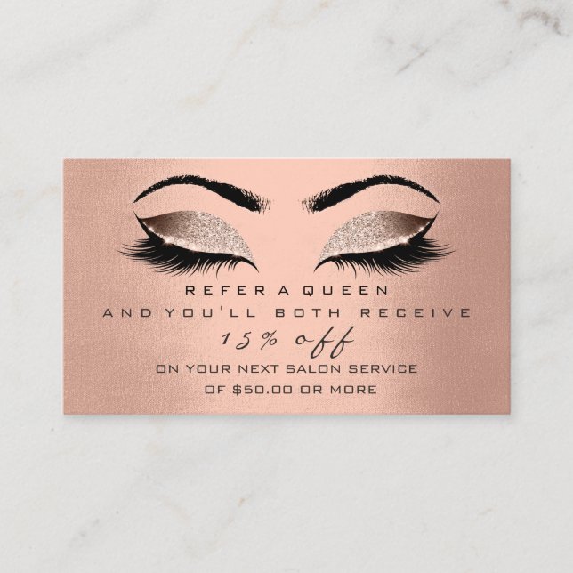 Lashes de maquillage or Rose de la carte de référe (Devant)