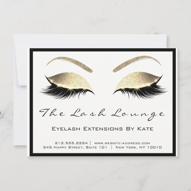 Lashes Extension Aftercare Instruction Gold Glam (Front)