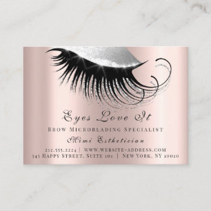 Lashes Extension Aftercare Instruction Rose Silver Appointment Card