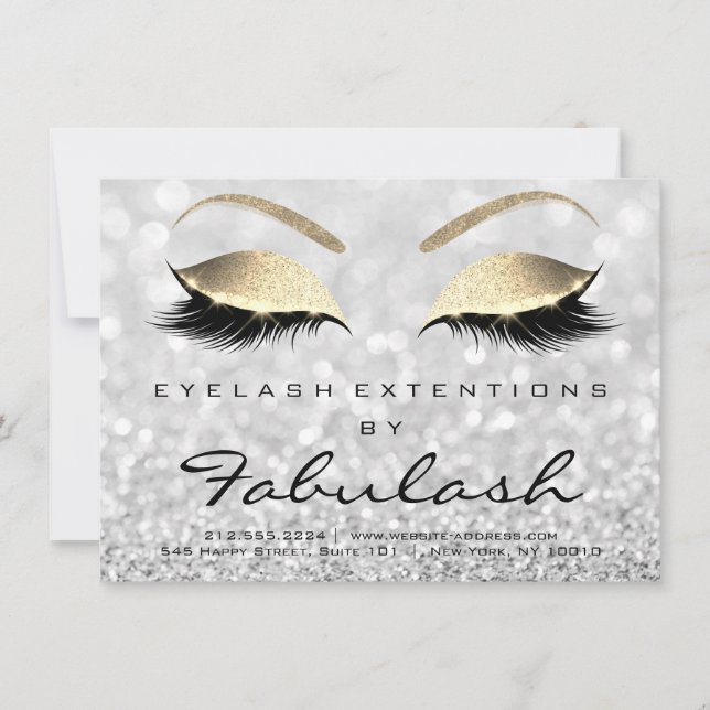 Lashes Extension Aftercare Instruction Silver Gold (Front)