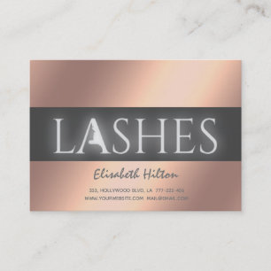 Lashes Extension Aftercare Instructions rose  gold Business Card