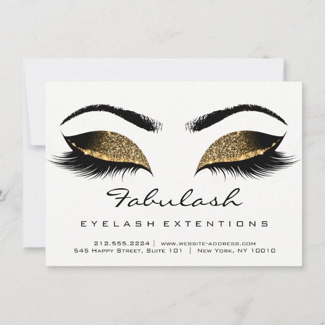Lashes Extension Aftercare Instructions White Gold (Front)