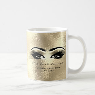 Lashes Extension Beauty Studio Gold Eyes Glitter Coffee Mug