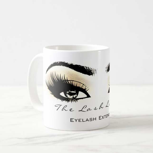 Lashes Extension Eye Makeup Studio Champaigne Coffee Mug (Front Left)