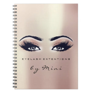 Lashes Extension Eyes Makeup Artist Pink Peach Notebook
