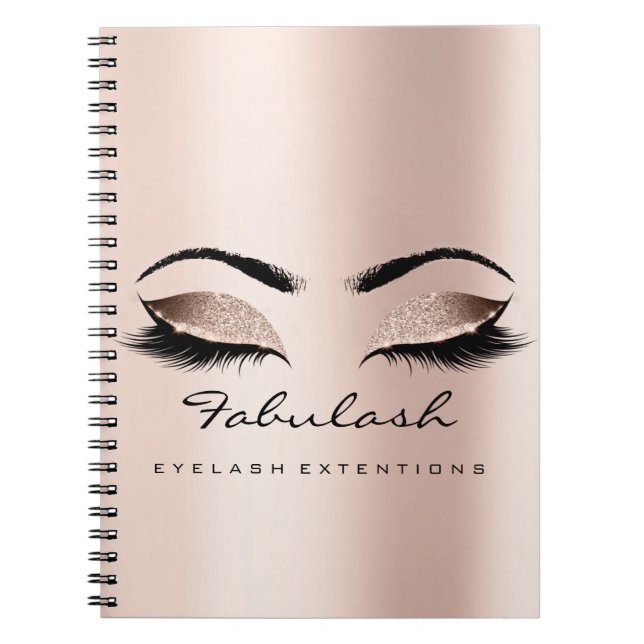 Lashes Extension Eyes Makeup Artist Rose Gold Skin Notebook (Front)