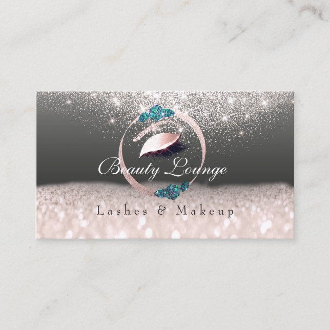 Lashes Extension Makeup Artist Ocean Floral Grey Appointment Card (Front)