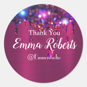 Lashes Extension Makeup Artist Rose Gold Classic Round Sticker