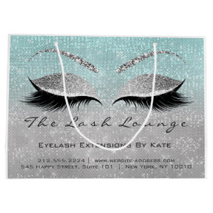 Lashes Extension Makeup Artist Studio Aqua Water  Large Gift Bag