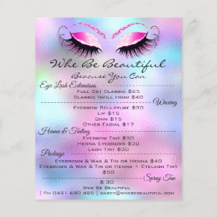 Lashes Extension Makeup Henn Price List Pink Flyer