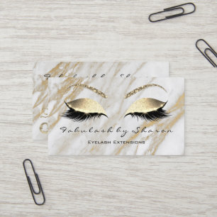 Lashes Extension Snapchat, Instagram Gold Marble2 Business Card