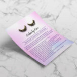 Lashes Eyelash Extension Aftercare Watercolor Pink Flyer<br><div class="desc">Lashes Makeup Artist Aftercare Instruction Watercolor Pink Ombre Flyers.</div>
