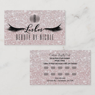 LASHES Eyelashes Glitter Customer Loyalty Card