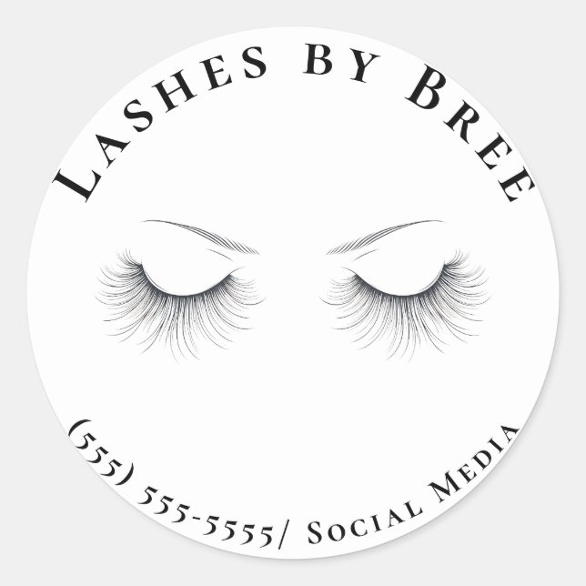Lashes Eyelashes Lash Extensions Beauty  Classic Round Sticker (Front)