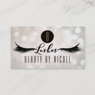 LASHES Eyelashes White Bokeh Customer Loyalty Card