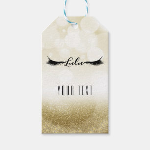 Lashes Gold Sparkle Glamour Eyelashes Chic Beauty Gift Tags