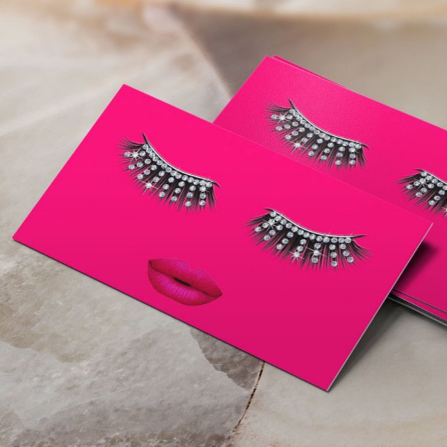 Lashes Hot Pink Eyelash Eyes Makeup Artist Beauty Business Card (Creator Uploaded)