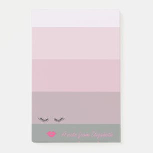 Lashes,Lips on Stripes-Personalized Post-it Notes