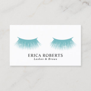 Lashes Makeup Artist Aqua Teal Beauty Salon Business Card