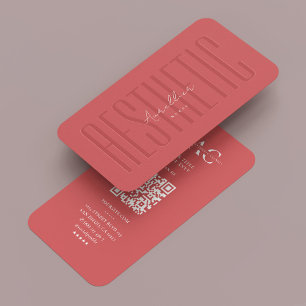 Lashes Makeup Artist Beauty Aesthetic Coral Modern Business Card