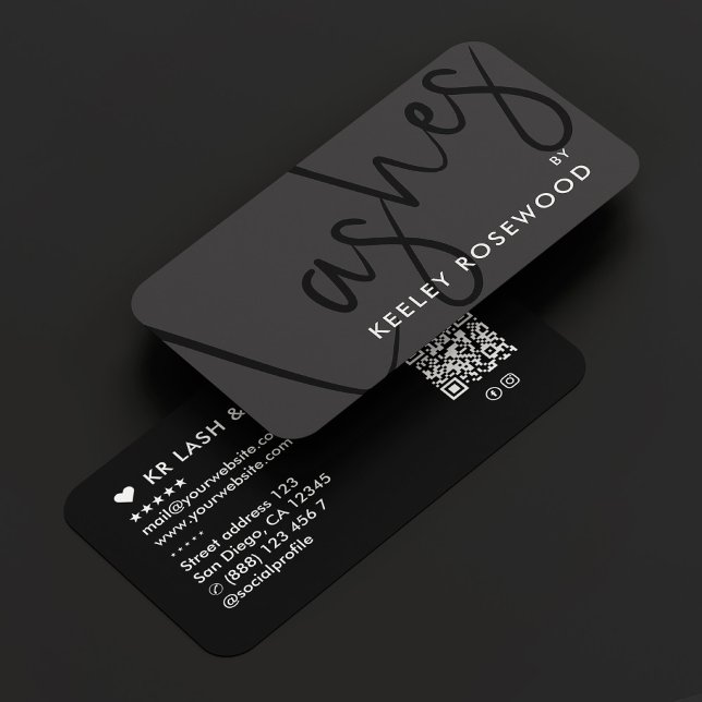 Lashes Makeup Artist Beauty Salon Elegant Black Business Card (Creator Uploaded)