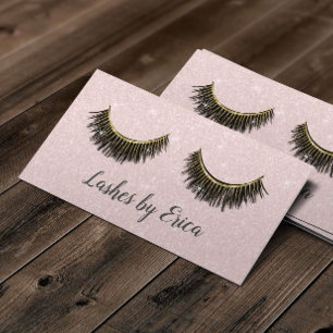 Lashes Makeup Artist Blush Pink Glitter Loyalty Card