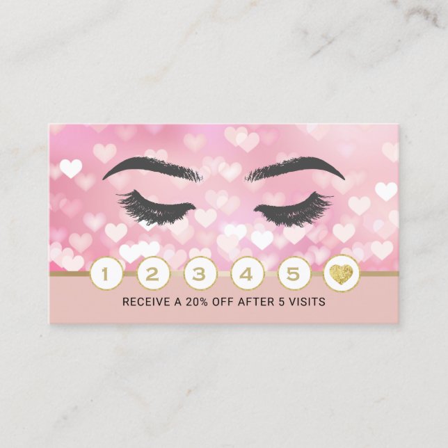 Lashes Makeup Artist Blush Pink Hearts Loyalty (Front)
