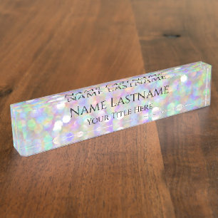 Lashes Makeup Artist Event Planner Pink Holograph Nameplate