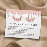 Lashes Makeup Artist Rose Gold Dripping Aftercare Flyer<br><div class="desc">Lashes Makeup Artist Rose Gold Dripping Aftercare Instructions.</div>