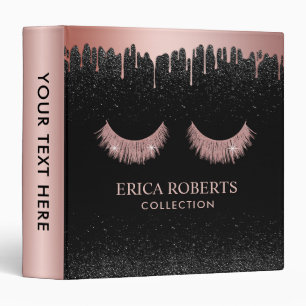Lashes Makeup Artist Rose Gold Dripping Salon Binder