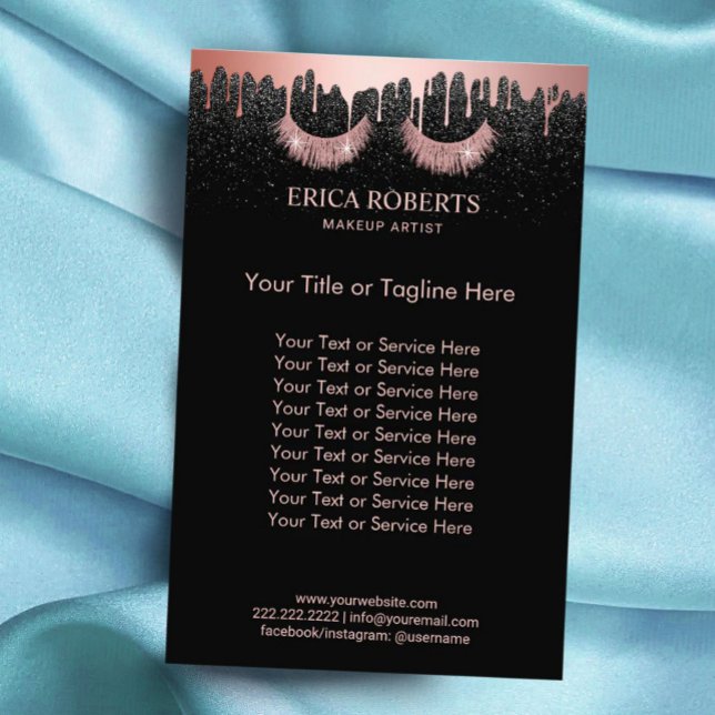 Lashes Makeup Artist Rose Gold Dripping Salon Flyer (Creator Uploaded)