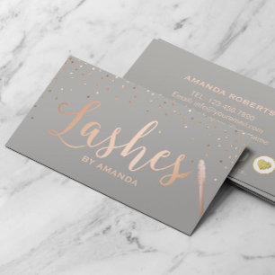 Lashes Makeup Artist Rose Gold & Grey Loyalty Card