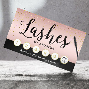 Lashes Makeup Artist Rose Gold Loyalty Punch Card
