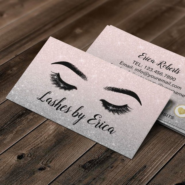 Lashes Makeup Artist Rose Gold & Silver Loyalty Card (Creator Uploaded)