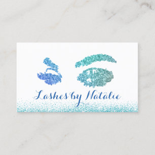 Lashes Makeup Artist Teal Blue Eyelash Salon Loyalty Card