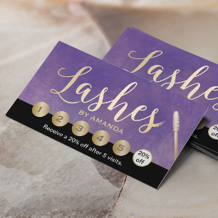 Lashes Makeup Artist Watercolor Loyalty Punch Card
