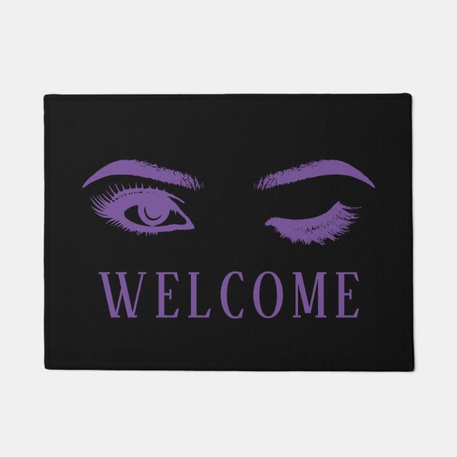 Lashes Makeup Artist Wink Eye Beauty Salon Welcome Doormat (Front)