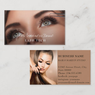 Lashes Makeup Nail Tech Aesthetic Modern Business Card