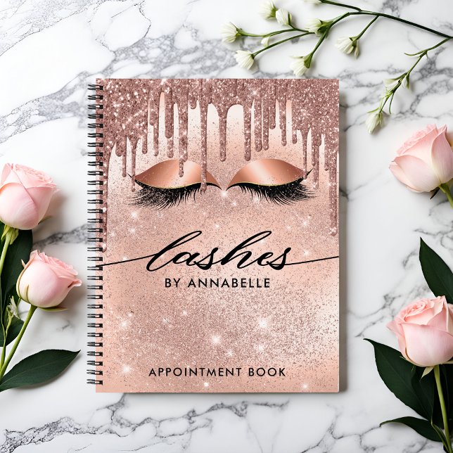 Lashes Modern Rose Gold  Appointment Book (Creator Uploaded)