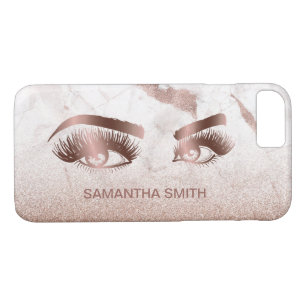 Lashes Modern Rose Gold Marble  Makeup Artist Case-Mate iPhone Case