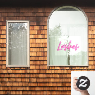 Lashes neon sign style cling