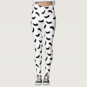 Lashes Pattern Modern Eyelash Extensions Leggings
