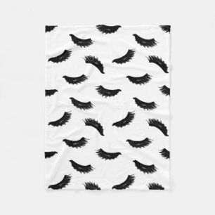 Lashes Pattern Modern Eyelash Print Fleece Blanket
