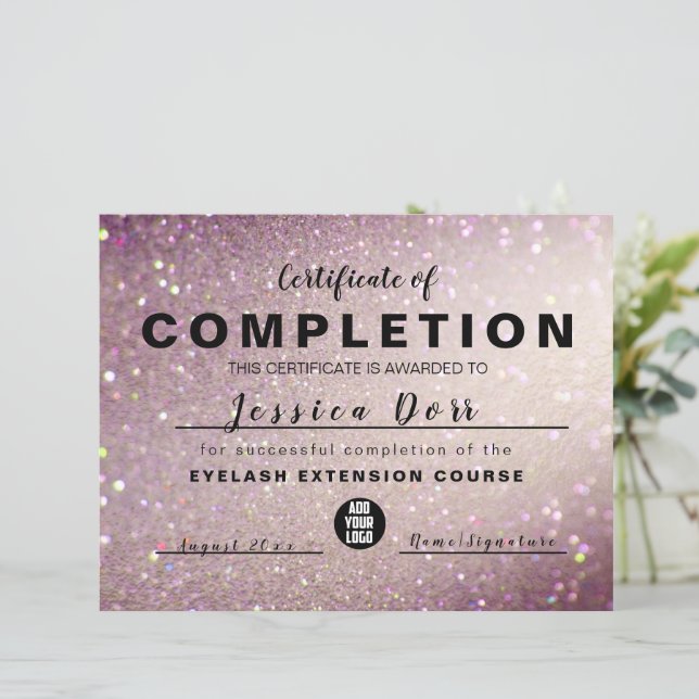 Lashes Rose Gold Dripping Glitter Award Course  (Standing Front)