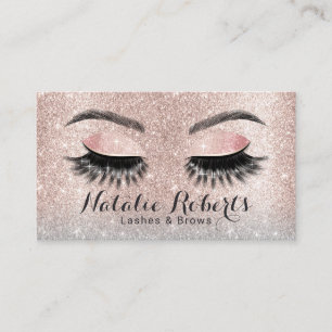 Lashes Salon Eyelash Extensions Blush Rose Gold Business Card