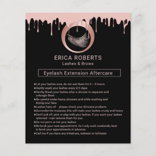 Lashes Salon Eyelash Logo Aftercare Instruction Flyer