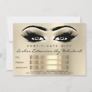 Lashes SPA Makeup Certificate Gift Eyes