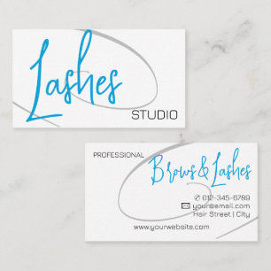 Lashes Studio Modern Classy Professional Blue Business Card