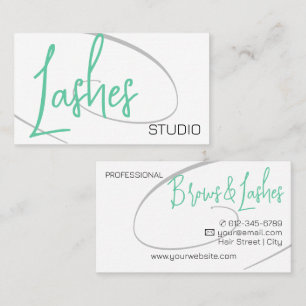 Lashes Studio Modern Classy Professional Teal Business Card